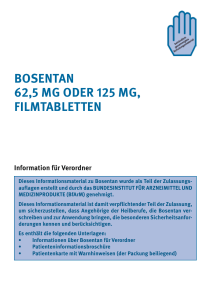 Bosentan 62,5 oder 125 mg, Filmtabletten
