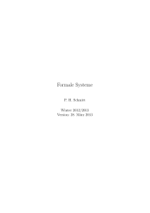Formale Systeme - bei der Forschungsgruppe Logik und Formale