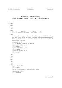 Stochastik - Musterlösung (BSc D-MAVT / BSc D-MATH