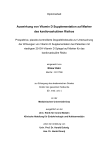 Auswirkung von Vitamin D Supplementation auf Marker des