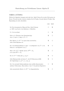Musterlösung zur Probeklausur Lineare Algebra II
