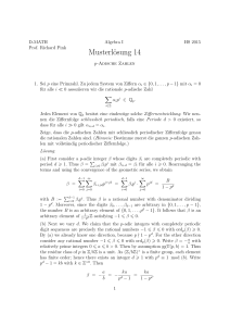 Musterlösung 14 - D-MATH