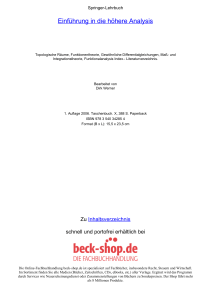 Einführung in die höhere Analysis - ReadingSample - Beck-Shop