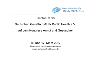 Fachforum der Deutschen Gesellschaft für Public Health eV auf dem