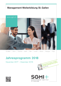 Jahresprogramm 2018 - SGMI Management Institut St. Gallen