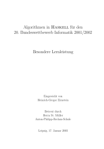 Algorithmen in Haskell für den 20. Bundeswettbewerb Informatik