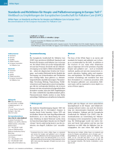 Standards und Richtlinien für Hospiz