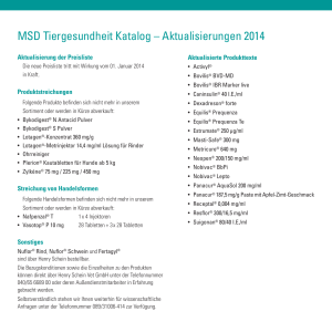 MSD Tiergesundheit Katalog – Aktualisierungen 2014