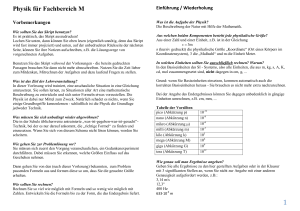 Physik für Fachbereich M