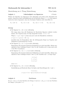 Mathematik für Informatiker I WS 12/13 Musterlösung zur 4. Übung