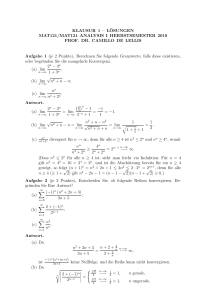 KLAUSUR 1 – L¨OSUNGEN MAT121/MAT131 ANALYSIS I