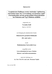 unter der Verwendung von Insuman rapid® (Normalinsulin)