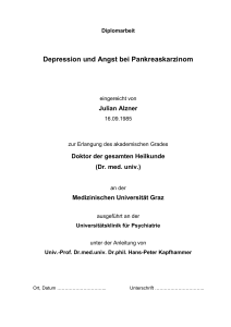 Depression und Angst bei Pankreaskarzinom