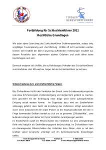 Weiterbildung Schluchtenführer - Tiroler Bergsportführerverband