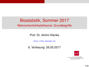 Biostatistik, Sommer 2017 - staff.uni