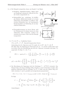 Elektromagnetische Felder I Lösung zur Klausur vom 1. März 2017 1
