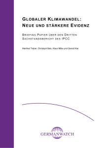 3. IPCC-Sachstandsbericht: Briefing Papier