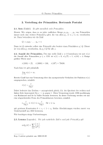 2. Verteilung der Primzahlen. Bertrands Postulat