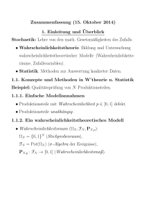 Zusammenfassung (15. Oktober 2014) 1. Einleitung und¨Uberblick