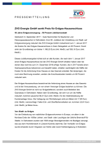 ZVO Energie GmbH senkt Preis für Erdgas