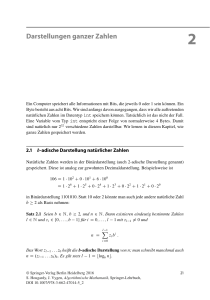 Darstellungen ganzer Zahlen