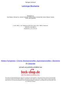 Lehninger Biochemie - Toc - Beck-Shop