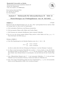 Musterlösungen - Institut fuer Mathematik - Humboldt