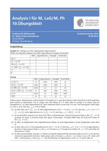 Analysis I für M, LaG/M, Ph 10.Übungsblatt