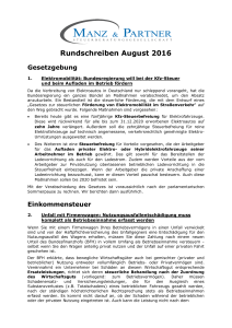 Rundschreiben August 2016 - Steuerberatungsgesellschaft Manz