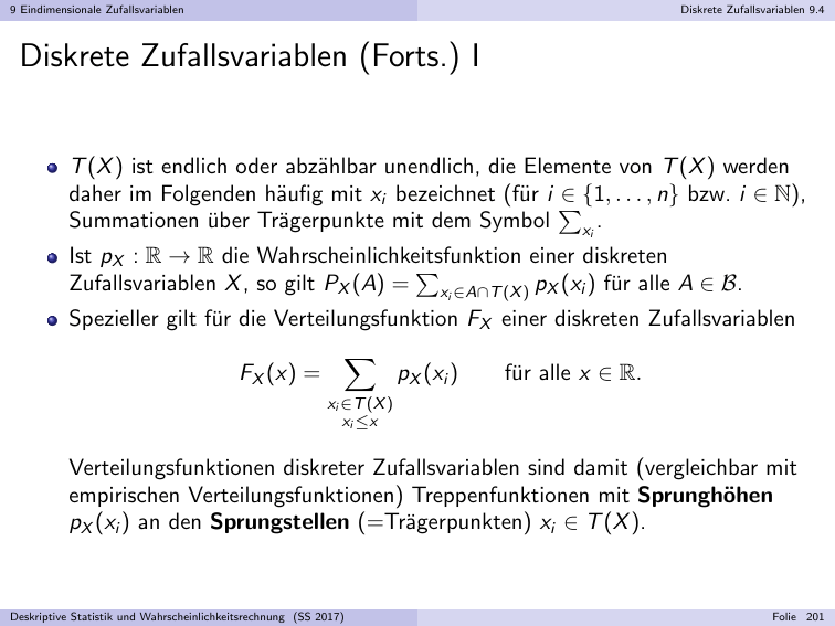 Diskrete Zufallsvariablen