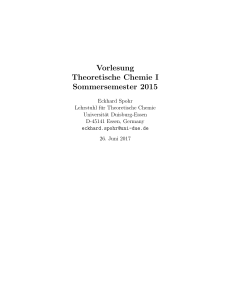 Vorlesungsskript - Theoretische Chemie / Universität Duisburg