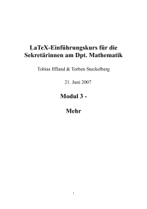 LaTeX-Einführungskurs für die Sekretärinnen am Dpt. Mathematik