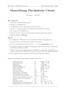 Musterlösung Physikalische Chemie