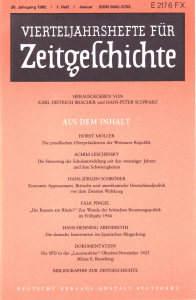 Vierteljahrshefte für Zeitgeschichte Jahrgang 30(1982) Heft 1