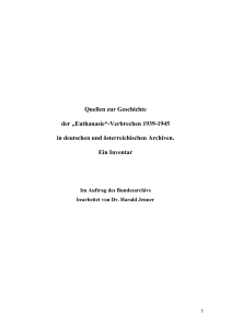 Quellen zur Geschichte der „Euthanasie“-Verbrechen 1939