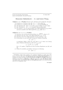 Elementare Zahlentheorie — 11. (und letzte
