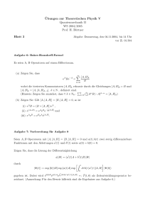 ¨Ubungen zur Theoretischen Physik V Quantenmechanik II WS 2004
