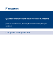 Q3/2016 Quartalsfinanzbericht des Fresenius-Konzerns (US