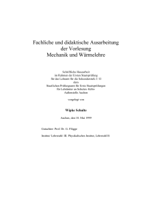 Fachliche und didaktische Ausarbeitung der Vorlesung Mechanik