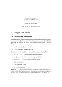 Lineare Algebra 1 - Mathematik, TU Dortmund