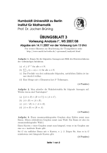 Blatt 3 - Institut für Mathematik