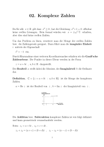 Komplexe Zahlen - Mathematics TU Graz