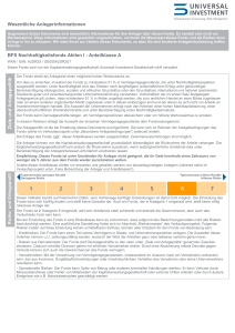 Anteilklasse A Ziele und Anlagepolitik