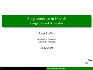Programmieren in Haskell Eingabe und Ausgabe