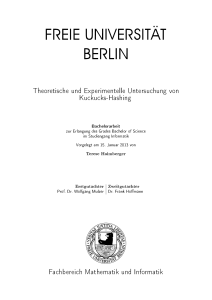 Theoretische und Experimentelle Untersuchung von Kuckucks