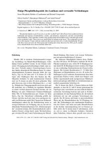 Einige Phosphidhalogenide des Lanthans und verwandte