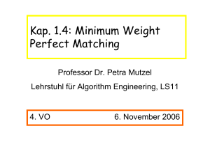 Kap. 1.4: Minimum Weight Perfect Matching