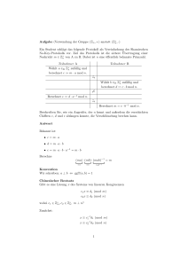 Aufgabe (Verwendung der Gruppe (Z n, +) anstatt (Z n
