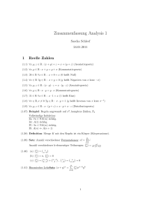 Zusammenfassung Analysis 1