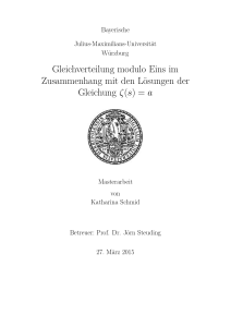 Gleichverteilung modulo Eins im Zusammenhang mit den Lösungen